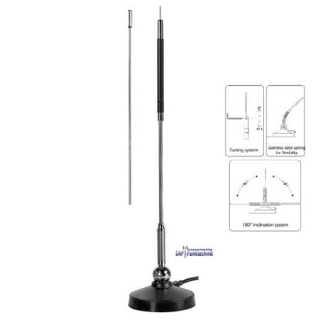 Preview: MIDLAND M-Mini USB Set, 4W AM/FM inkl. Mag Star 27 CB-Magnetantenne 63 cm